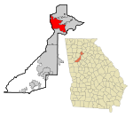 Fulton County Georgia Incorporated and Unincorporated areas Roswell Highlighted